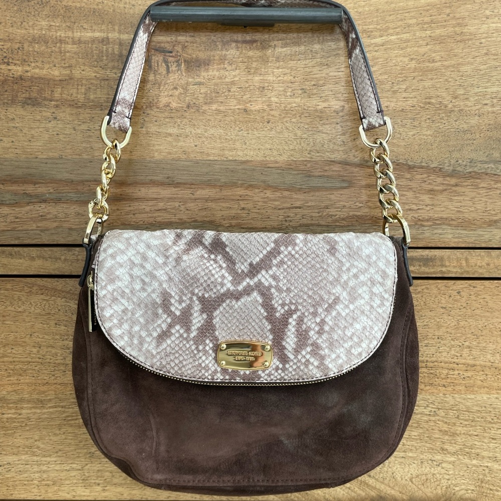 Elegant Michael Kors, Bedford Brown suede shoulder bag
